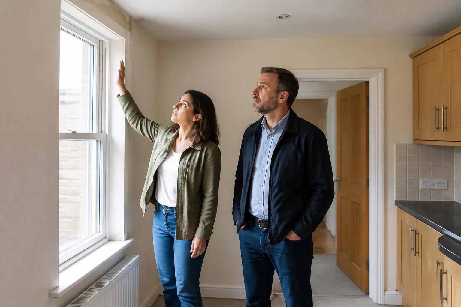 People inspecting a residential space
